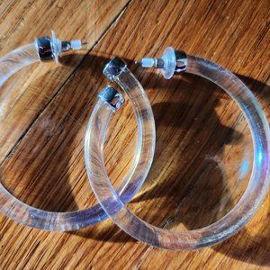 Acrylic Hoops Performance Ballroom AB Hoop Earrings - Large